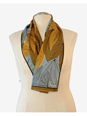 Vintage 1960's Vera Neumann Signed Silk Scarf Shawl Hand Rolled 10"x44" EUC